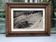 Carved wooden frame and old image "Bobsleigh in Leysin"