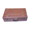 Vintage brown suitcase in cardboard handle metal 1940
