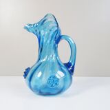 Blue glass art vase