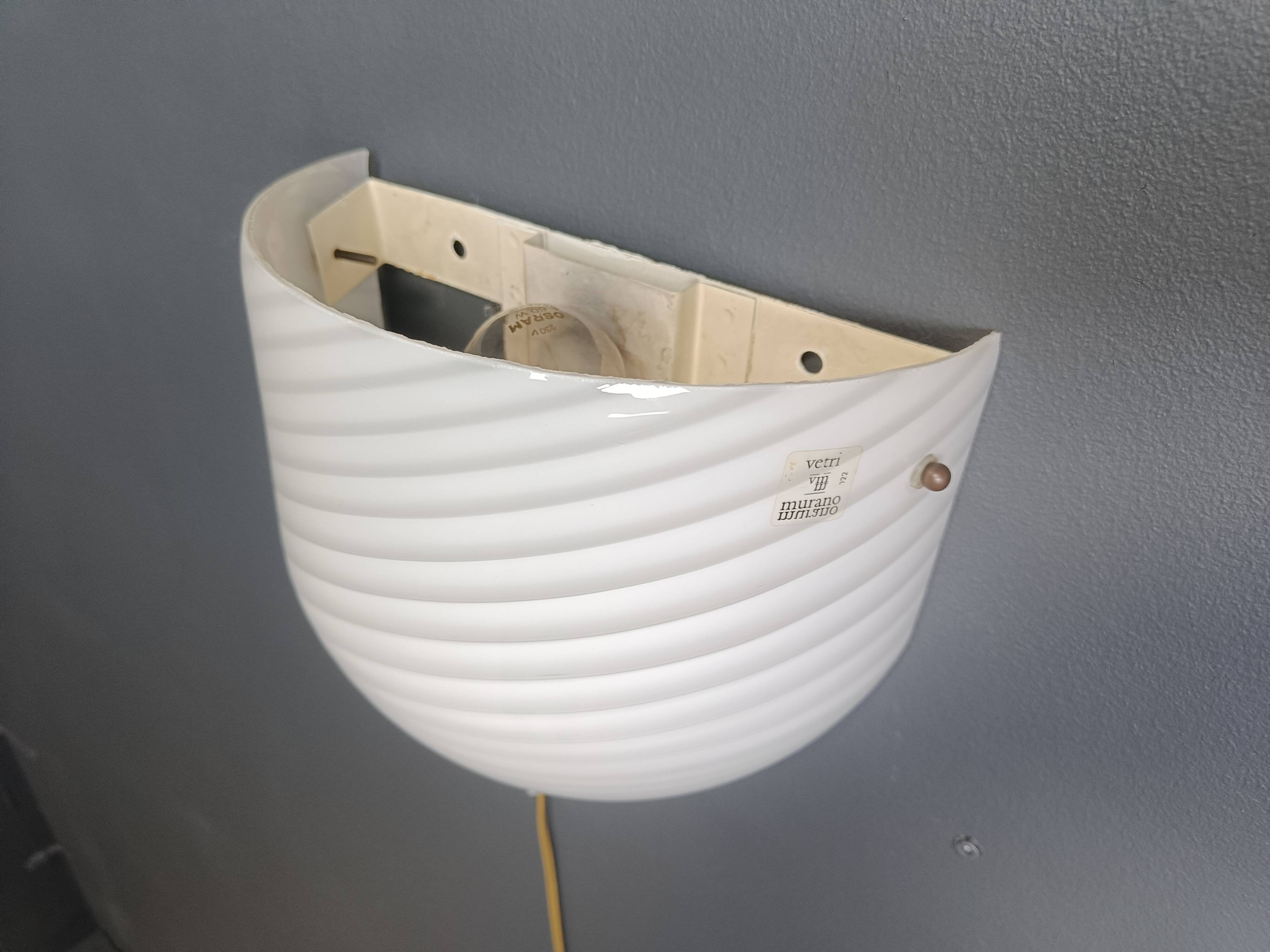 Murano Swirl Glass Sconce by VM-Vetri, Italy, 1970s