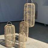 Small lantern-shaped rattan suspension H35 D15