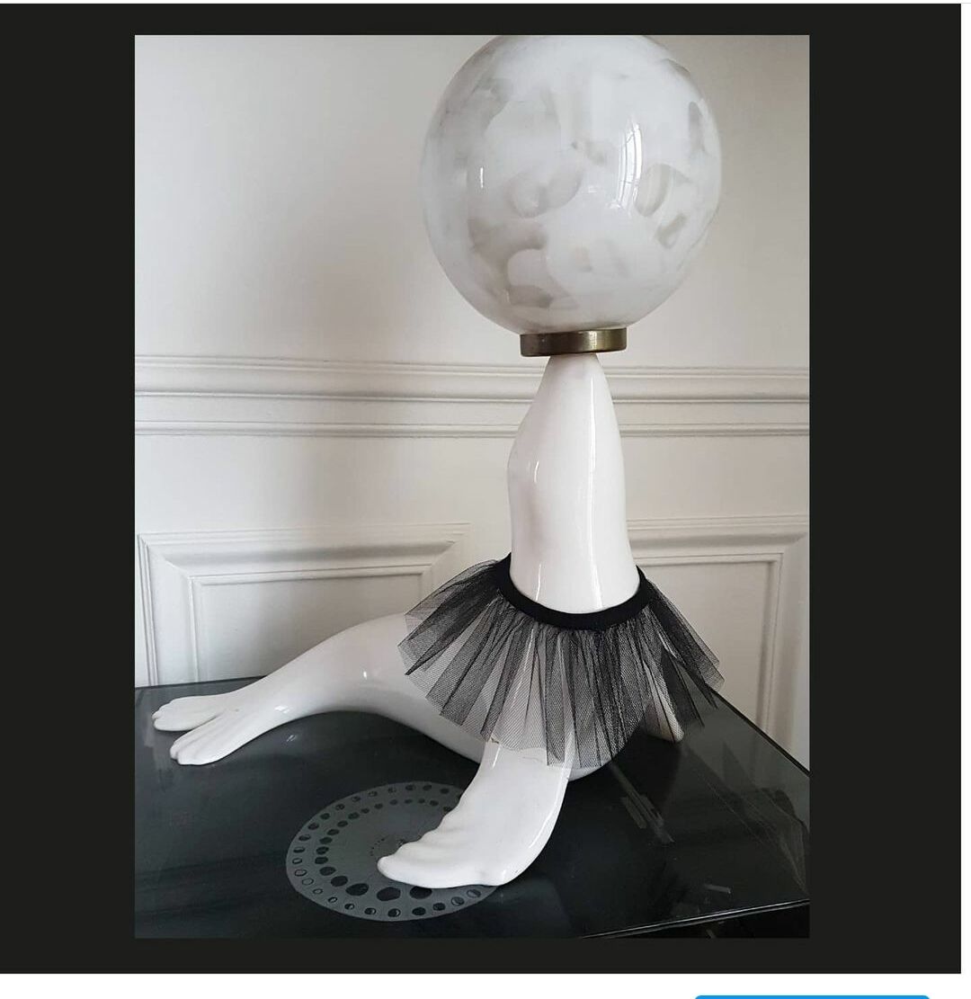 Vintage sea lion lamp