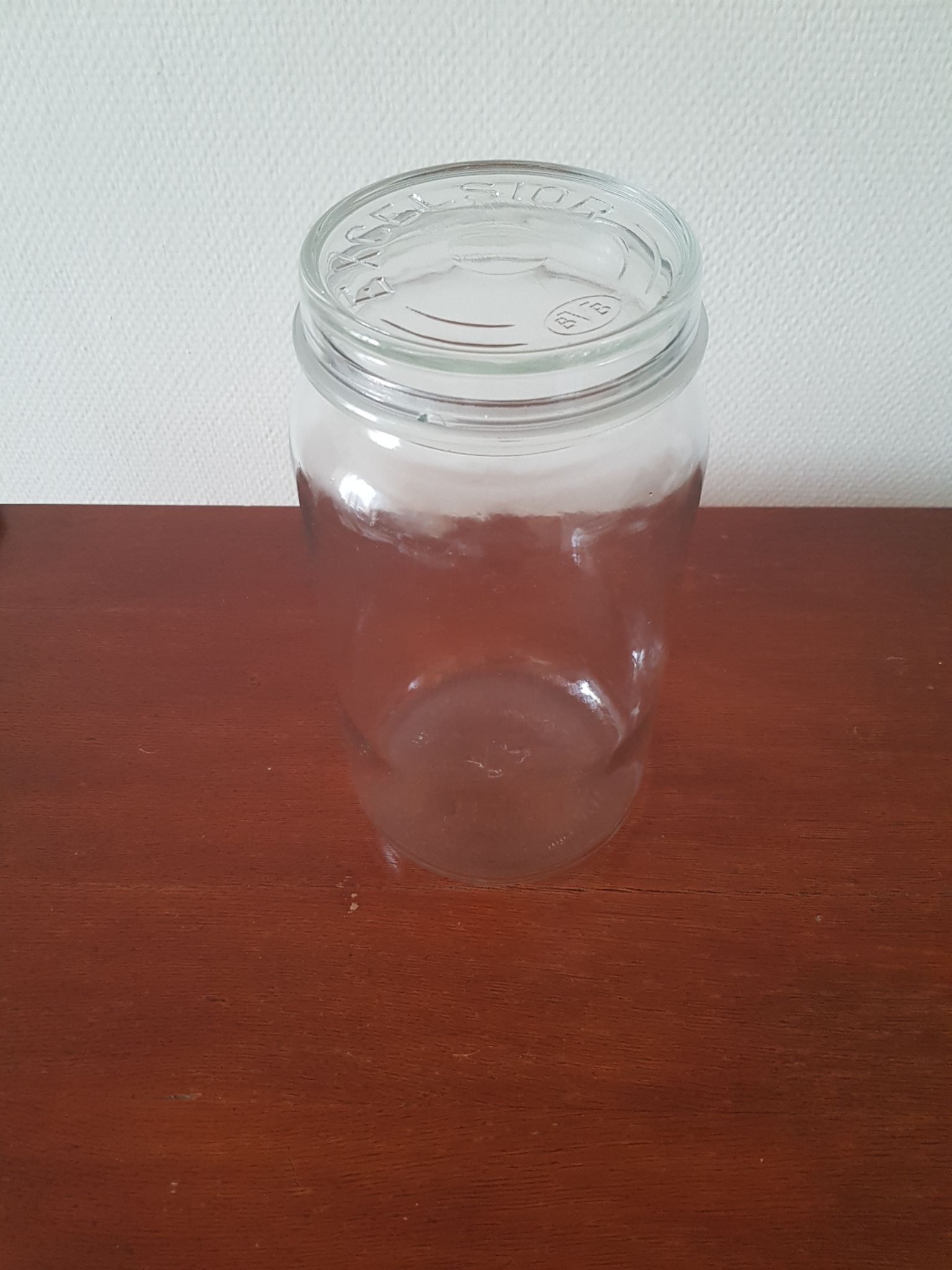 Excelsior glass jar