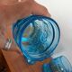 Set of four blue glasses with fruit decoration – 1970s