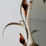 Wrought iron plant mirror Art Deco style, 1960