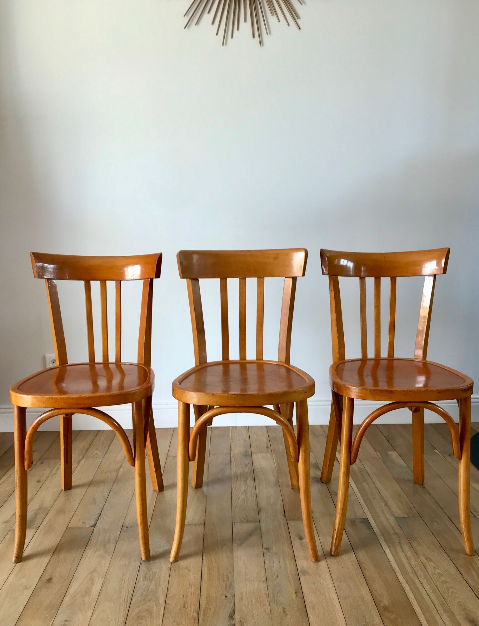 Set of 3 Luterma bistro chairs 50s
