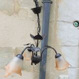 3-spoke glass paste chandelier