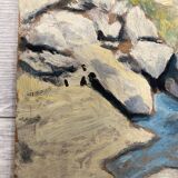 Oil on vintage panel signed