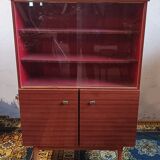 Vintage display cabinet in mahogany veneer