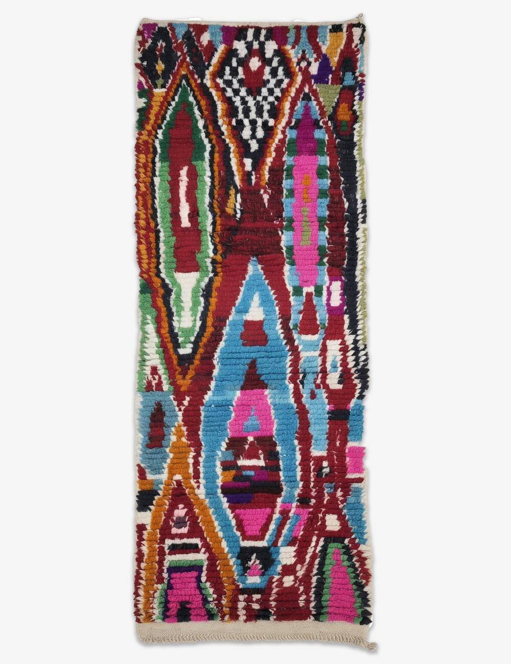 Colourful Berber Rug - 254 x 78 cm