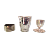 Timpani, shell and round of silver metal / vintage towel 50s-60s