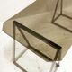 Bureau à tréteaux inox et verre, 1970