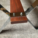 Coffee table in signed ceramic and chromed metal 70s