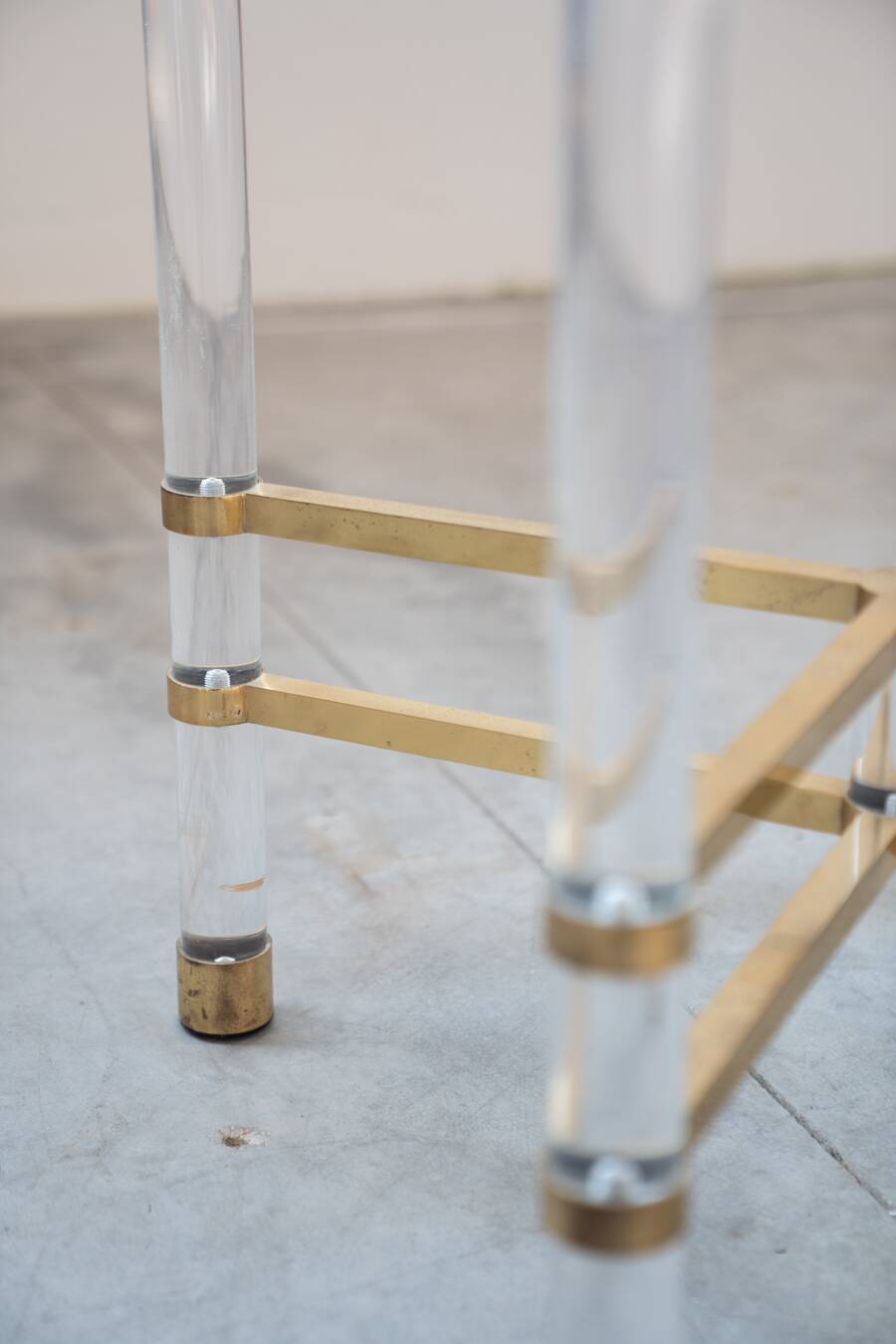 Hexagonal glass table by Sandro Petti, for Angolometallarte, 1970