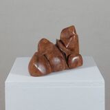 Sculpture en marbre artisanale de forme organique vintage