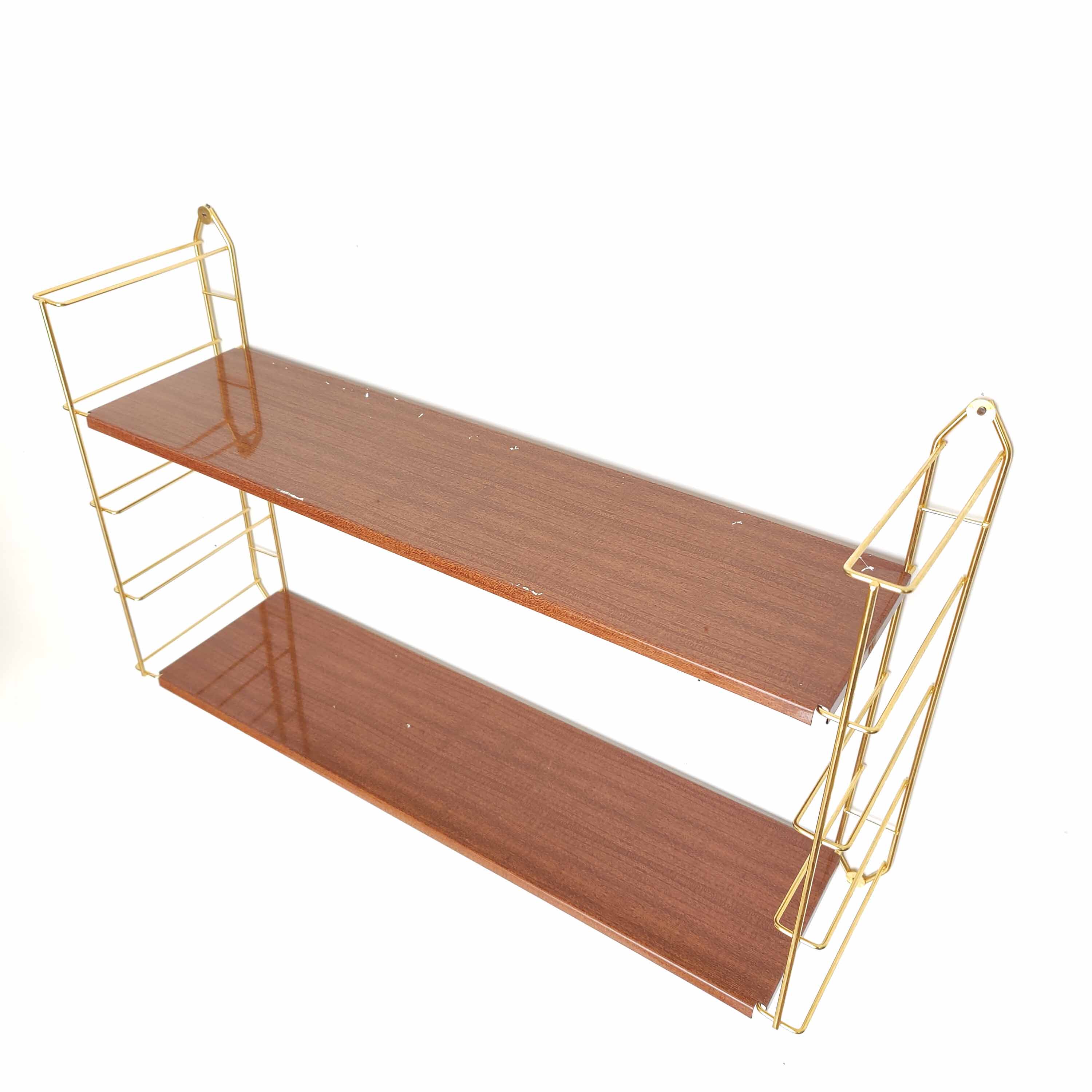 Wall shelf gilded metal and wood way