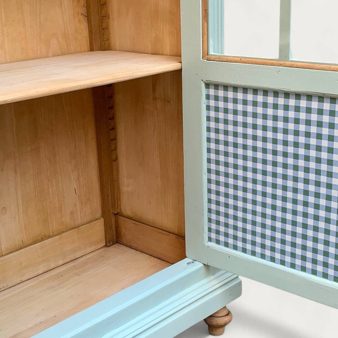 Antique celadon glass Parisian wardrobe H162