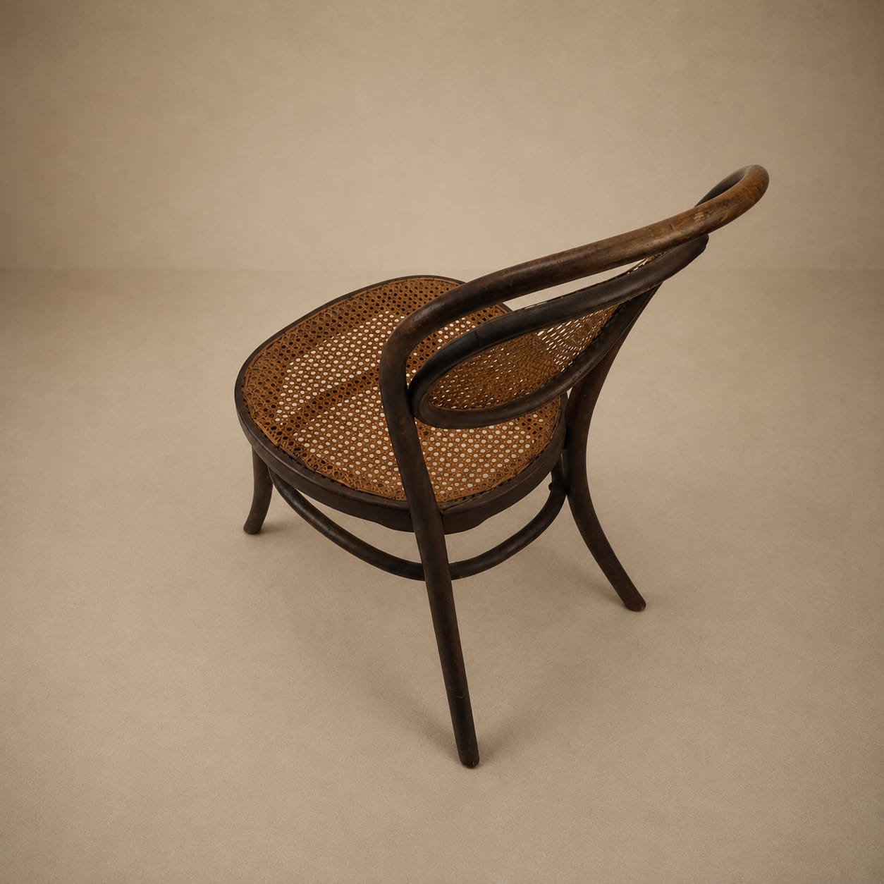 Bentwood and cane nursing chair by J&J Kohn, 1910