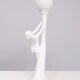 Art Deco White Ceramic naked Woman lamp Globe Italy 1970s