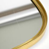Small solid Mid Century brass wall mirror by Münchener Zierspiegel