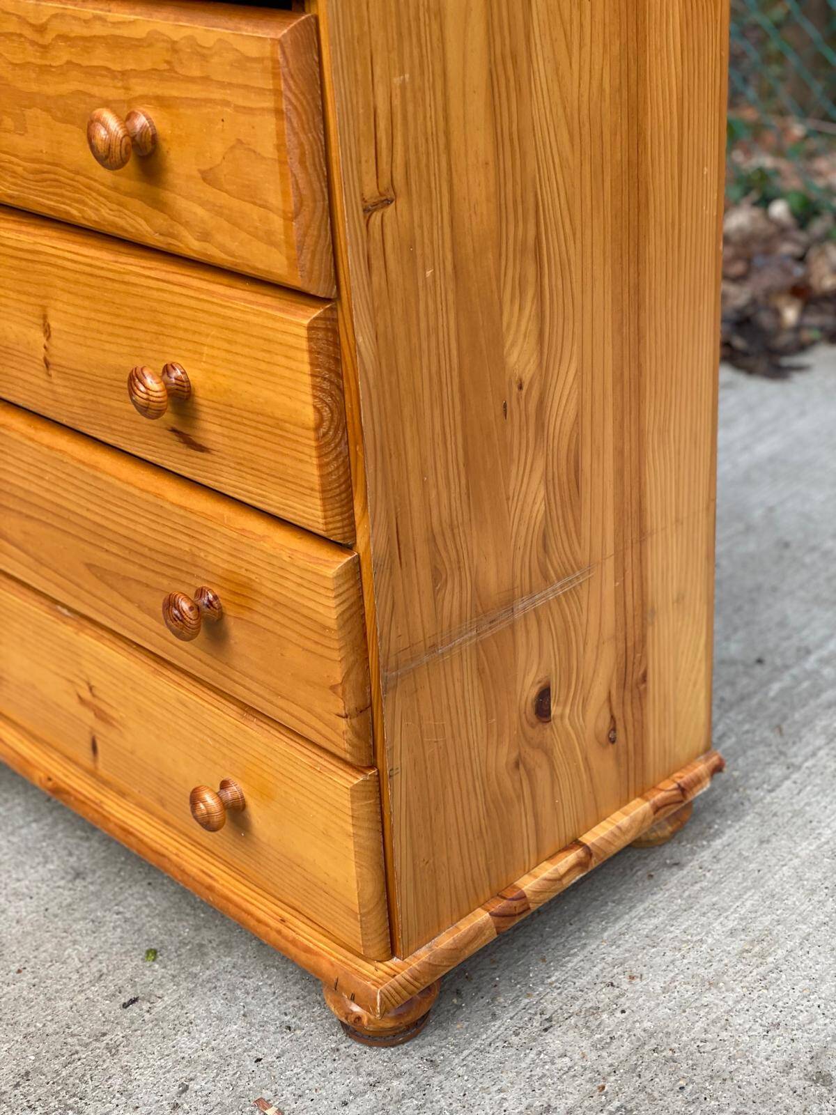 Commode 6 tiroirs en pin massif