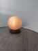 Lampe boule vintage bois et albâtre