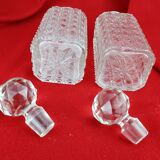 Paire de carafes en cristal de Baccarat ancien Diamant Pierreries