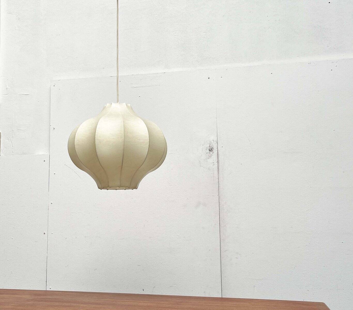 Modern mid-century Cocoon pendant lamp by Friedel Wauer for Goldkant Leuchten, 1960s.
