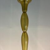 Venetian Chandlier in Murano glass of yellow color amber, 5 arms of light