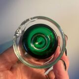 3 two-coloured green digestif glasses Luminarc