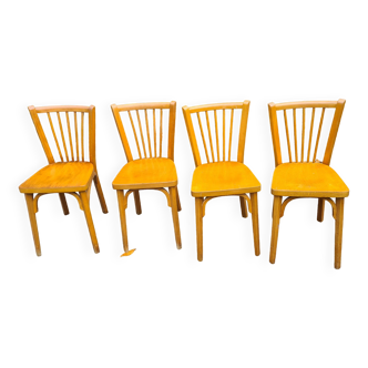 set of 4 Baumann wooden bistro chairs