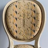 Chair and armchair medallion, Louis XVI style, circa 1950