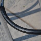 2 "Calligaris" bar stools with chrome metal and refurbished seats.