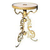 Round table in marble and gilded bronze
