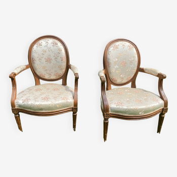 Two Louis XVI armchairs / armchairs