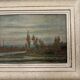 Oil on panel by R. Holvoet landscape banks of the Vire 1967