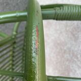 Green rattan armchair