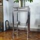 Sellette / Table d'appoint vintage Yves Boutboul - Métal chromé & verr