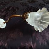 Swan neck and tulip glass wall light, porcelain lamp