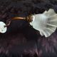 Swan neck and tulip glass wall light, porcelain lamp