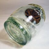 Thick glass round pot