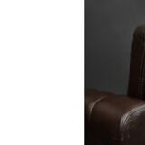 Vintage Mid-Century Modern Brown Leather Heart-shaped Lounge Chair, 1960s, Set of 2