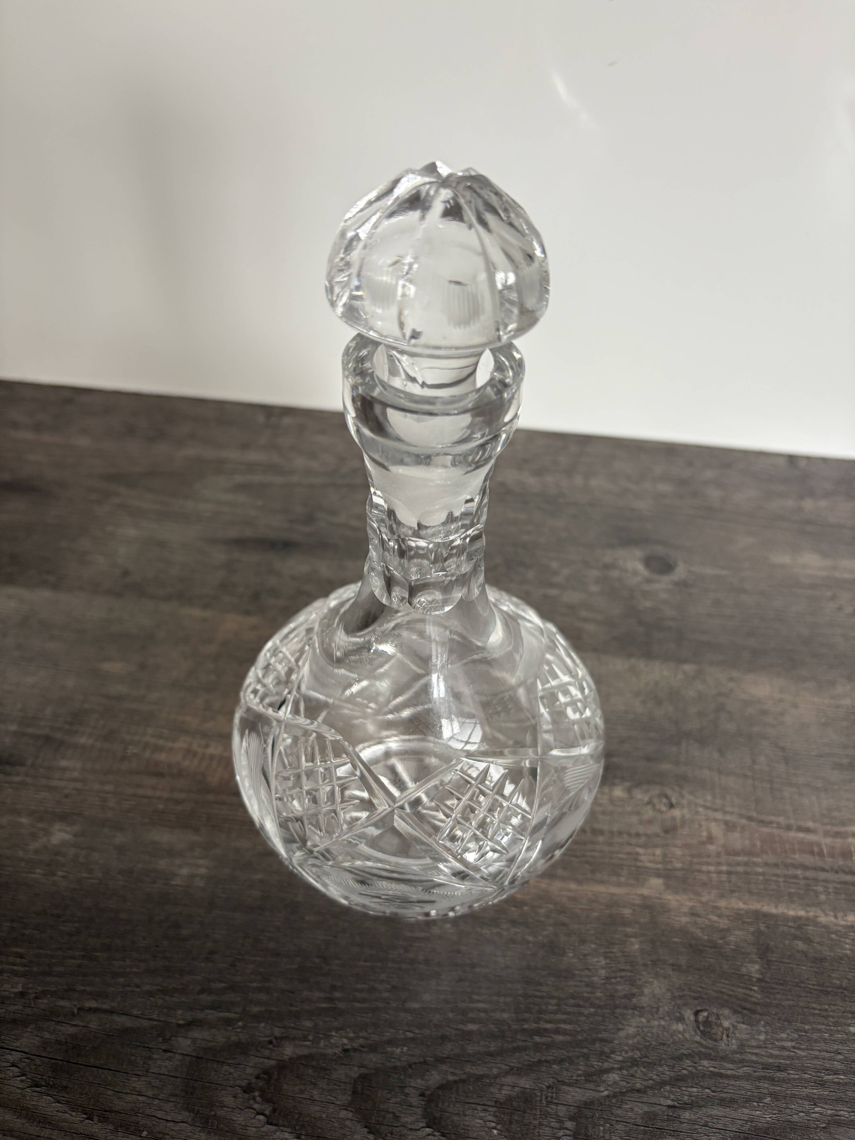 Antique cut crystal carafe