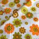 Rectangular woven cotton tablecloth with vintage floral patterns