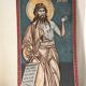 Greek god, oil on cardboard, icon