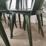 Set of 10 wooden bistro chairs