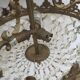 Mongolfier-shaped ceiling light, pendants and bronze.