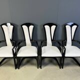 Italian lacquered wood dining chairs, 1980s