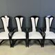 Italian lacquered wood dining chairs, 1980s