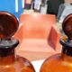 Paire de flacons a pharmacie en verre marron